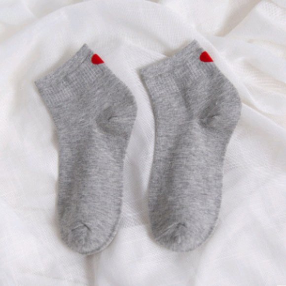 3 Pairs of Cute Heart Socks - Gray - Picture 1 of 1